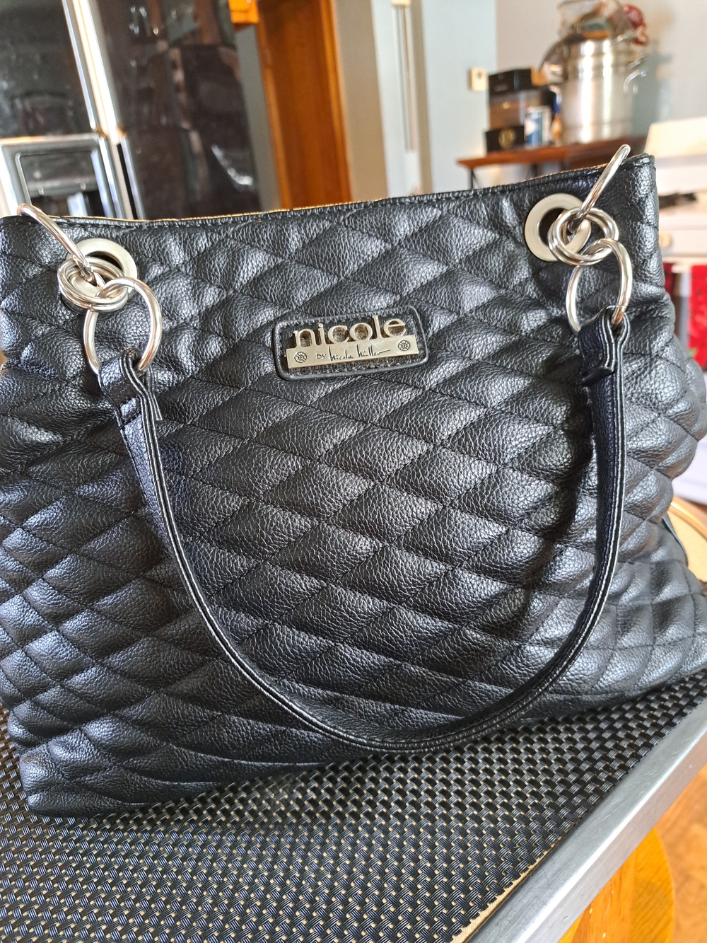 Nicole by Nicole Miller Quilted Black Shoulder Bag